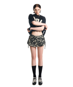 HADES KHAKI CAMO MINI SKIRT