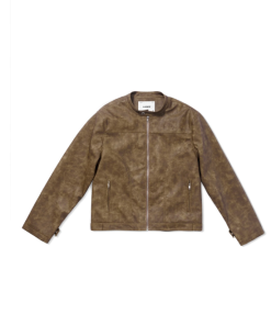 BROWN WAX BIKER JACKET